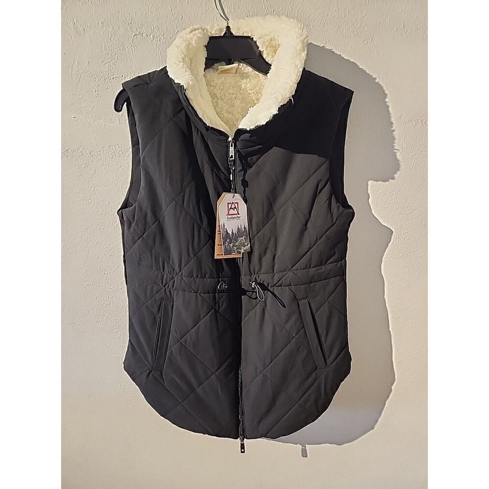 Avalanche Fleece Lined Vest Womens Adult Small S Black Polyester NEW NWT